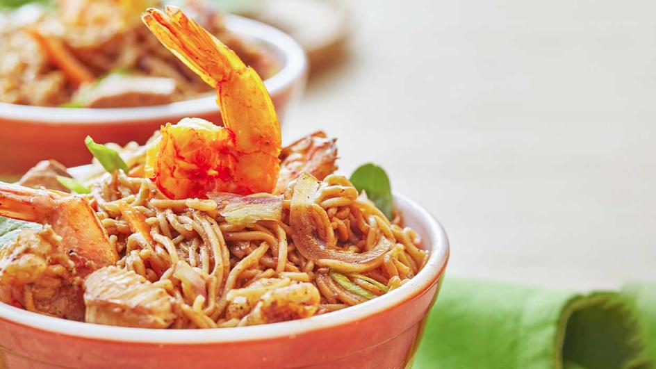 Korean Noodle Chicken and Prawn