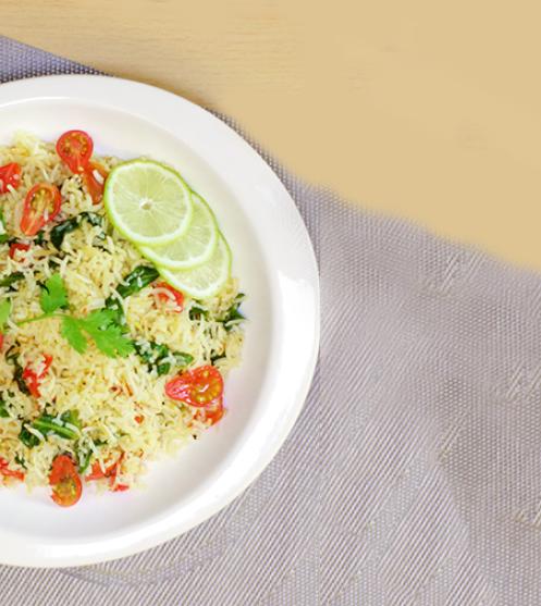 Greek styles spinach and Cherry Tomato Rice