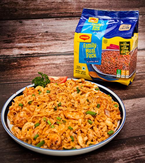 Hot Garlic Prawns Broad Noodles
