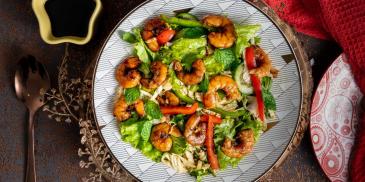 Sticky Barbecued Prawn Salad