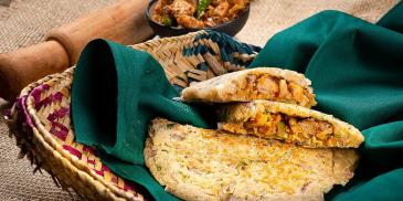 Pol Roti with Salmon