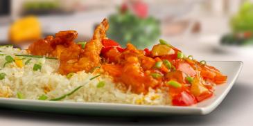 Sweet and sour prawns